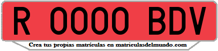 Ejemplo matrícula de remolque de España serie BDV