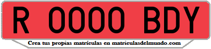 Ejemplo matrícula de remolque de España serie BDY