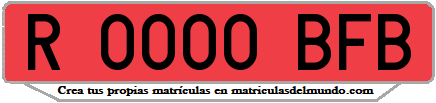 Ejemplo matrícula de remolque de España serie BFB