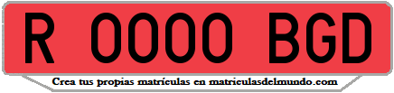 Ejemplo matrícula de remolque de España serie BGD