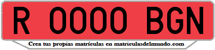 Ejemplo matrícula de remolque de España serie BGN