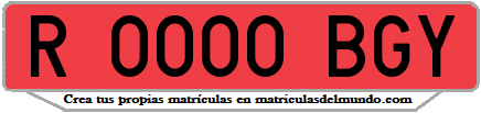 Ejemplo matrícula de remolque de España serie BGY
