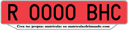 Ejemplo matrícula de remolque de España serie BHC