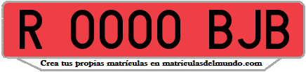Ejemplo matrícula de remolque de España serie BJB