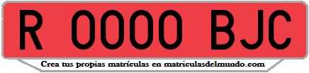 Ejemplo matrícula de remolque de España serie BJC
