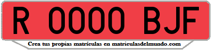 Ejemplo matrícula de remolque de España serie BJF