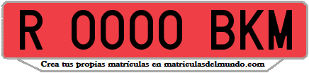 Ejemplo matrícula de remolque de España serie BKM