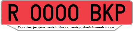 Ejemplo matrícula de remolque de España serie BKP