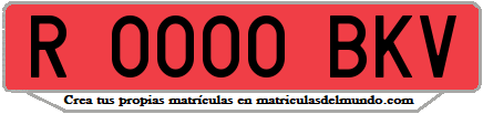 Ejemplo matrícula de remolque de España serie BKV