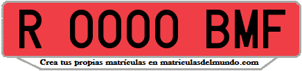Ejemplo matrícula de remolque de España serie BMF