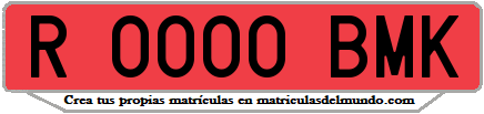 Ejemplo matrícula de remolque de España serie BMK