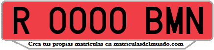 Ejemplo matrícula de remolque de España serie BMN