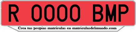 Ejemplo matrícula de remolque de España serie BMP