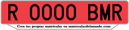 Ejemplo matrícula de remolque de España serie BMR