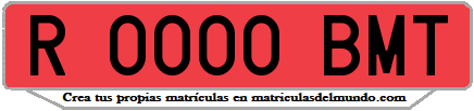 Ejemplo matrícula de remolque de España serie BMT