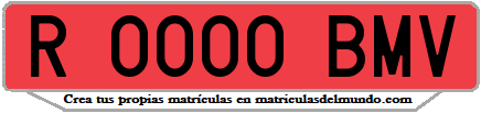 Ejemplo matrícula de remolque de España serie BMV