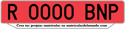 Ejemplo matrícula de remolque de España serie BNP