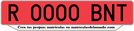 Ejemplo matrícula de remolque de España serie BNT