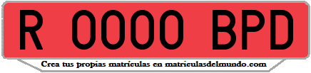 Ejemplo matrícula de remolque de España serie BPD