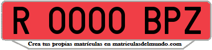 Ejemplo matrícula de remolque de España serie BPZ