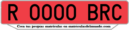 Ejemplo matrícula de remolque de España serie BRC