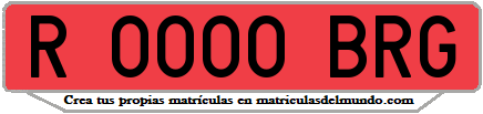 Ejemplo matrícula de remolque de España serie BRG