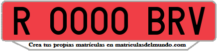 Ejemplo matrícula de remolque de España serie BRV