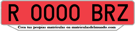 Ejemplo matrícula de remolque de España serie BRZ