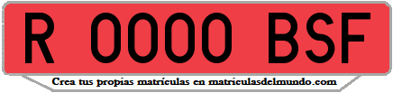 Ejemplo matrícula de remolque de España serie BSF