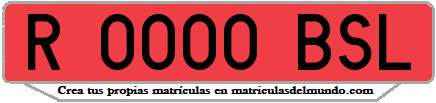 Ejemplo matrícula de remolque de España serie BSL