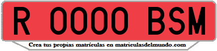 Ejemplo matrícula de remolque de España serie BSM
