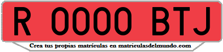 Ejemplo matrícula de remolque de España serie BTJ