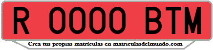 Ejemplo matrícula de remolque de España serie BTM