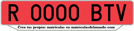 Ejemplo matrícula de remolque de España serie BTV