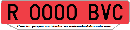 Ejemplo matrícula de remolque de España serie BVC