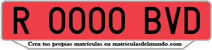 Ejemplo matrícula de remolque de España serie BVD