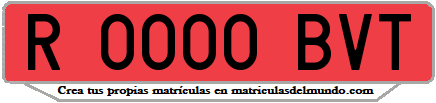 Ejemplo matrícula de remolque de España serie BVT