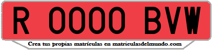 Ejemplo matrícula de remolque de España serie BVW
