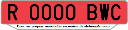 Ejemplo matrícula de remolque de España serie BWC