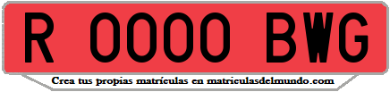 Ejemplo matrícula de remolque de España serie BWG