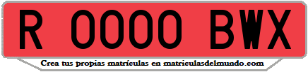 Ejemplo matrícula de remolque de España serie BWX