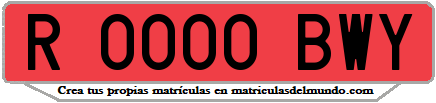 Ejemplo matrícula de remolque de España serie BWY