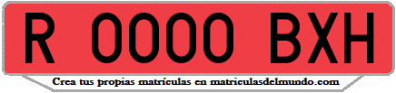 Ejemplo matrícula de remolque de España serie BXH