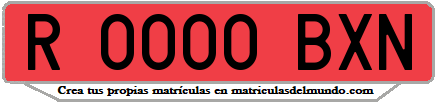 Ejemplo matrícula de remolque de España serie BXN