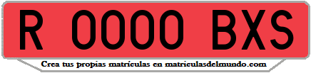 Ejemplo matrícula de remolque de España serie BXS
