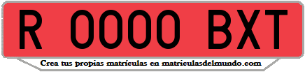 Ejemplo matrícula de remolque de España serie BXT