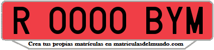 Ejemplo matrícula de remolque de España serie BYM
