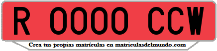 Ejemplo matrícula de remolque de España serie CCW