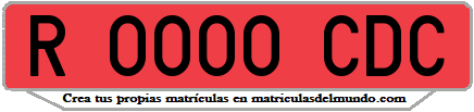 Ejemplo matrícula de remolque de España serie CDC