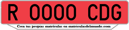 Ejemplo matrícula de remolque de España serie CDG